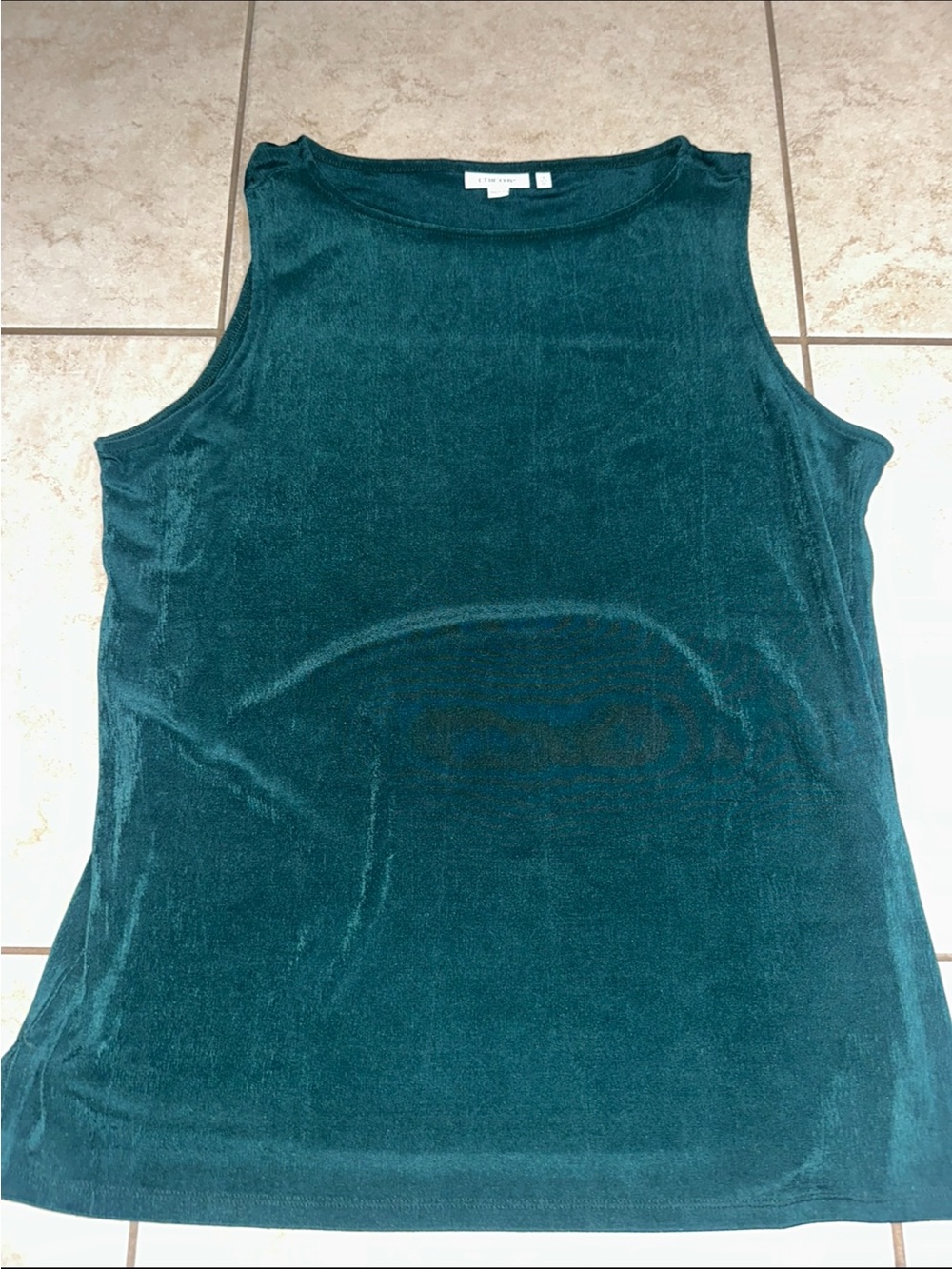 Chico's Teal Corduroy Sleeveless Top - Size 3 (XL) - Mock Neck